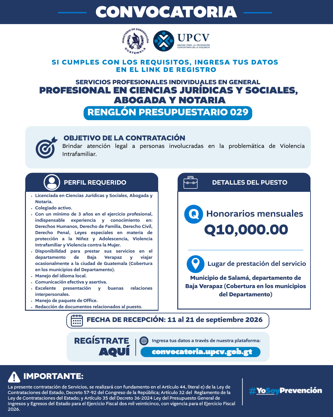 Profesional en Ciencias Jurídicas y Sociales, Abogada y Notaria - Salamá, Baja Verapaz