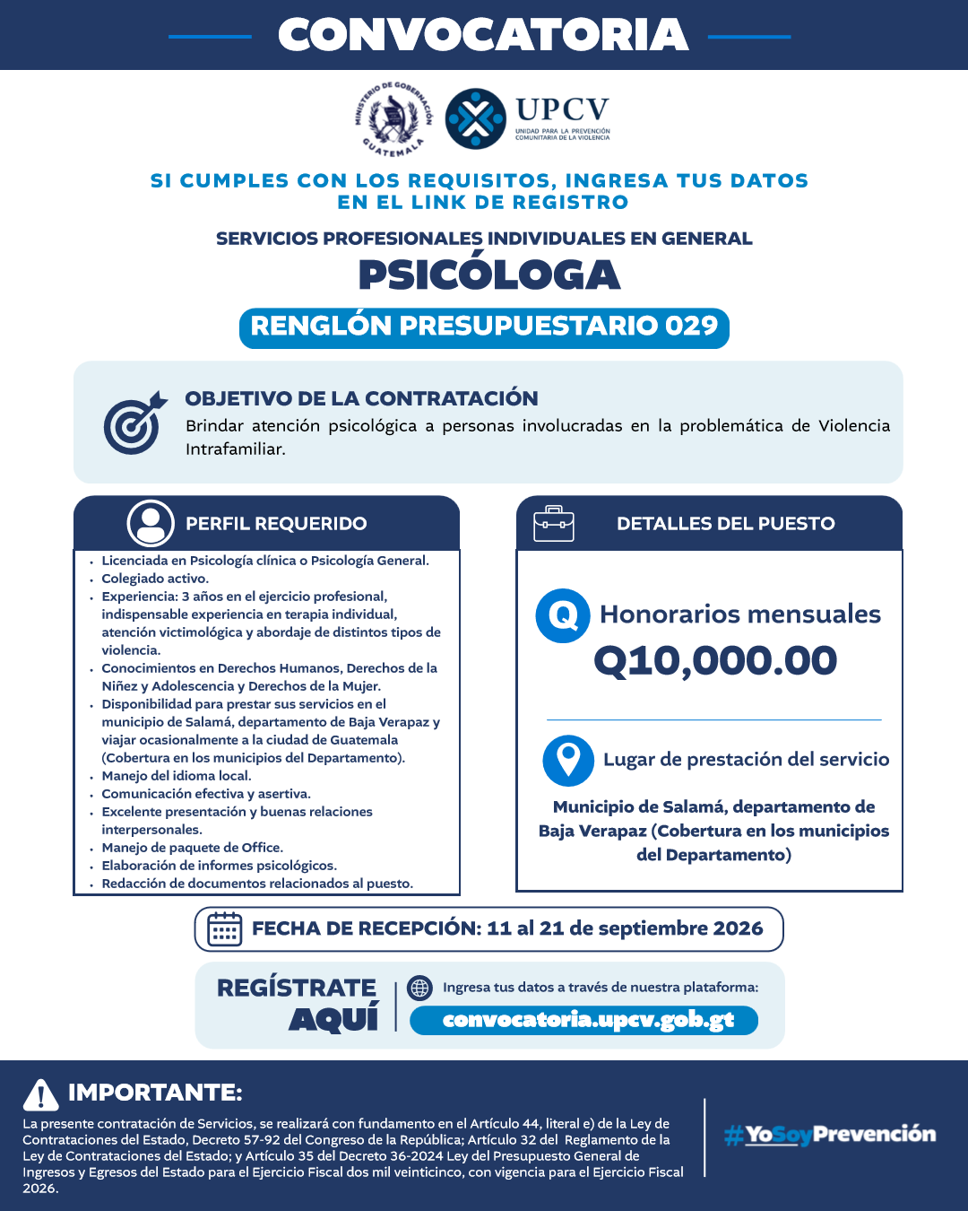Psicóloga - Salamá, Baja Verapaz