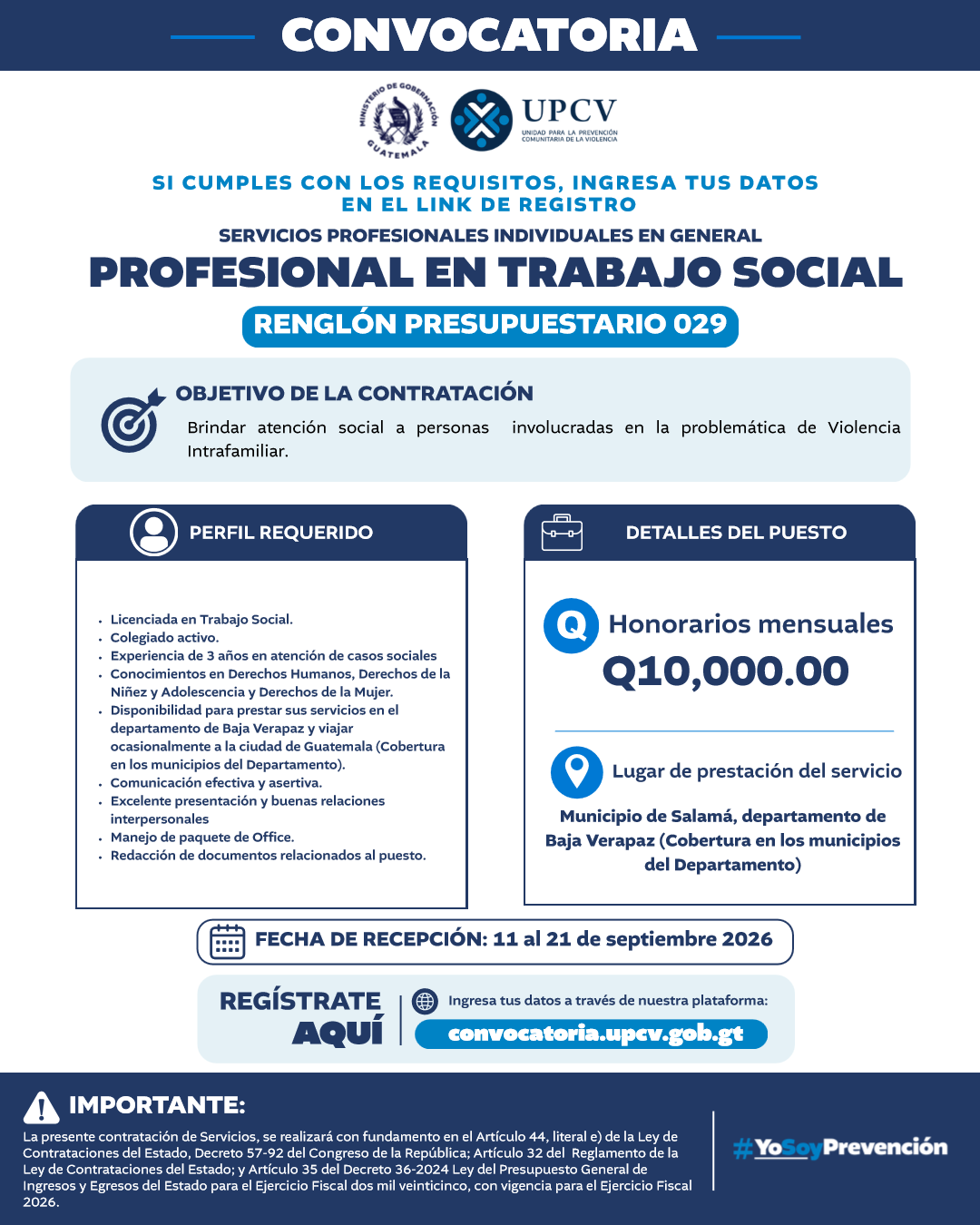 Profesional en Trabajo Social - Salamá, Baja Verapaz